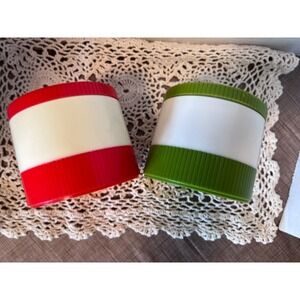 Vintage Aladdin Plastic Food Storage Containers Mid Century‎ Thermos Red Green